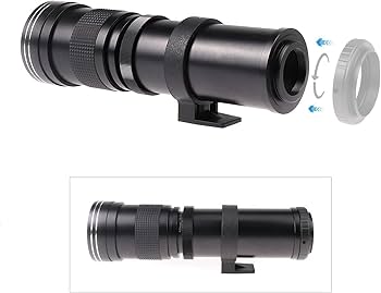 望遠レンズ、420‑800mm F8.3‑16手動集束ズーム Lightdow 超望遠マニュアルズームレンズ 420-800mm F8.3-16 T2 リング